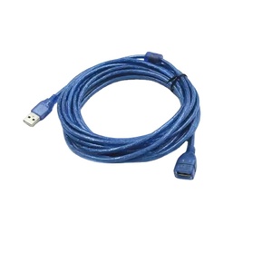 厂家直销5m蓝色透明电脑电缆USB 2.0公对母USB 2.0扩展数据线适配器 - Product Image 1