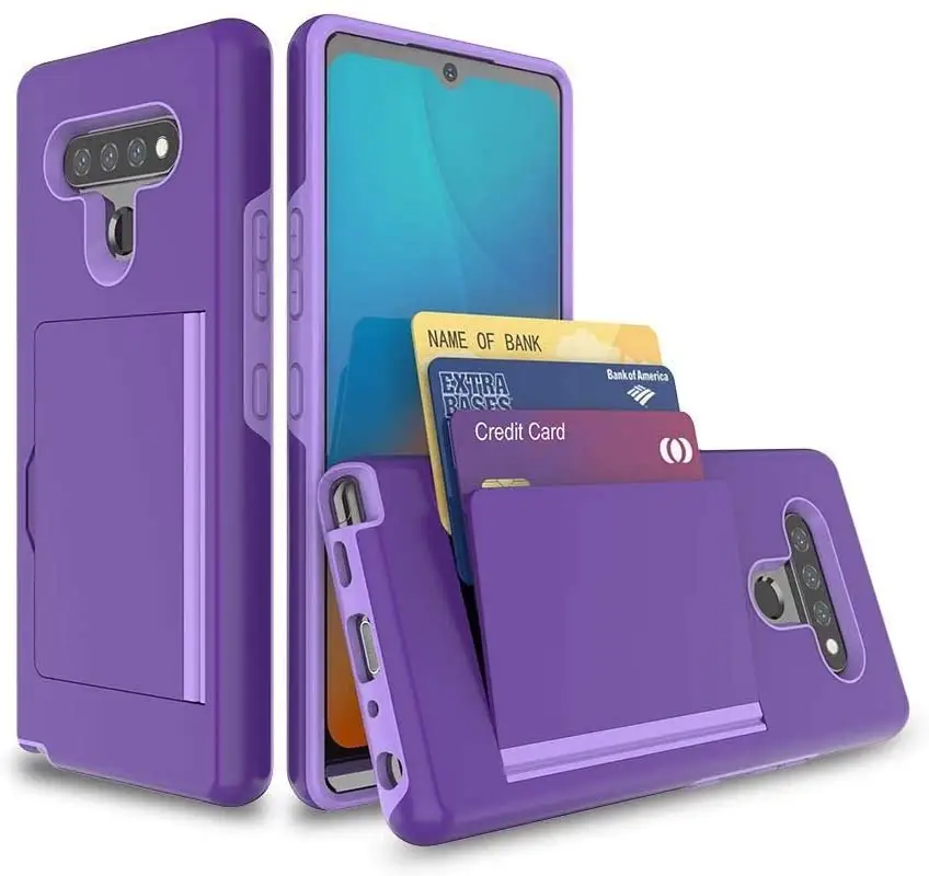 3 в 1 кредитных карт смартфон Чехлы для сотового телефона в форме, устойчивая к царапинам Броня противоударный чехол с Умной крышкой и подставкой для LG Stylo 6/Lg K51