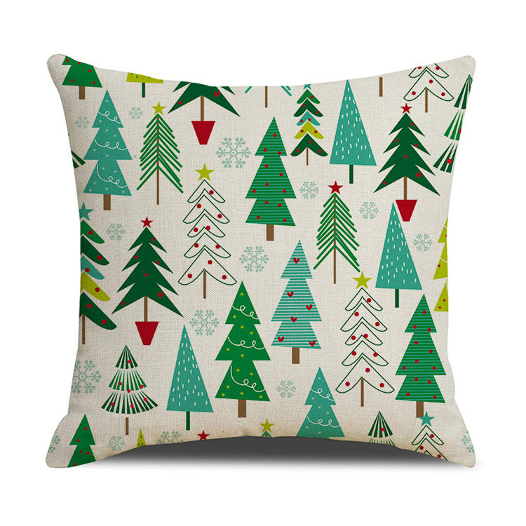 New Style Home Decor Christmas Day Pillow Case Factory Direct Sale Linen Cushion Cover
