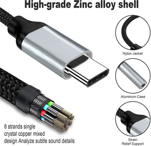 Factory Speaker Type c Male to <strong>3.5mm</strong> Female <strong>Usb</strong> Type c to <strong>3.5mm</strong> Earphone Jack Adapter Hifi Type c to <strong>3.5mm</strong> Jack Audio Converter - Product Image 2