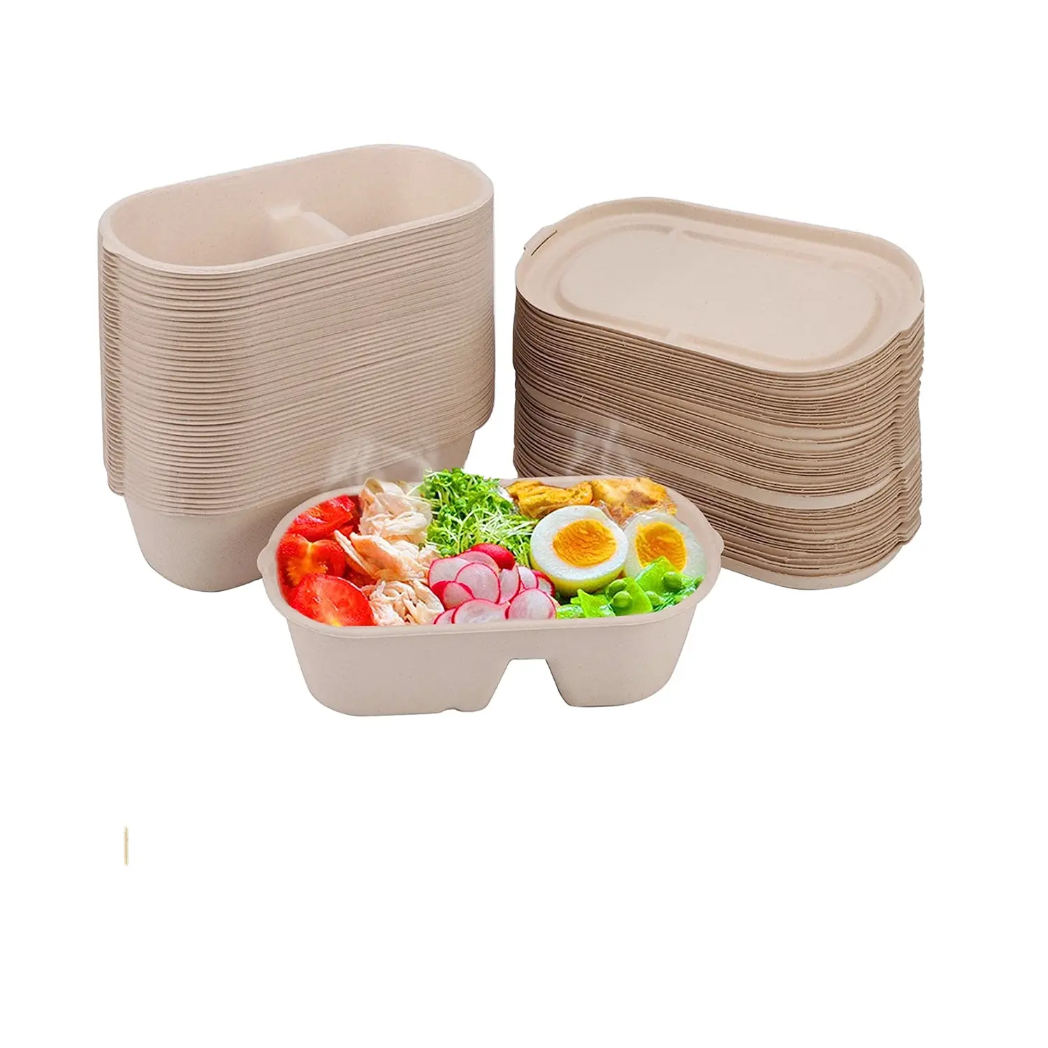 Contenitore ecologico per la preparazione dei pasti contenitori per alimenti con coperchi usa e getta Bento Box per il pranzo scatola per cibo da asporto da cucina