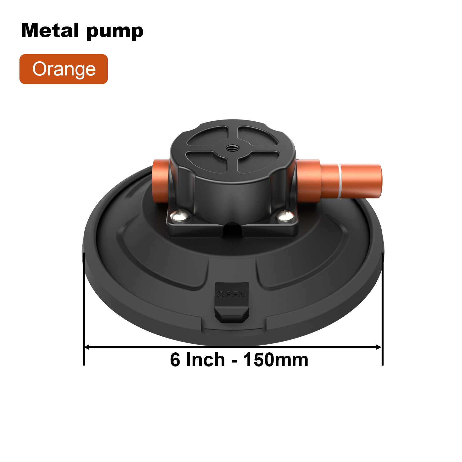 Bomba de metal naranja de 6 pulgadas