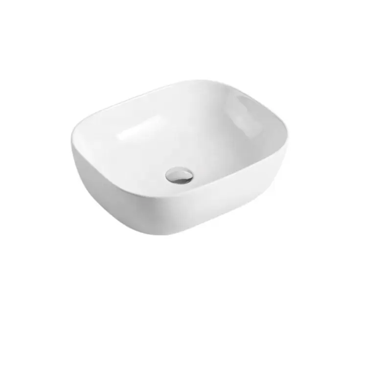 Ince dikdörtgen şekil seramik banyo lavabo otel mutfak satılık yüksek kalite beyaz banyo seramik lavabo S-960