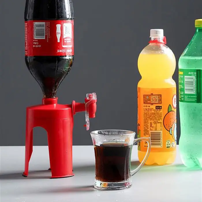 Partido portátil beber distribuidor suco cola refrigerante plástico dispensadores bebida fria bebedouro garrafa bebida