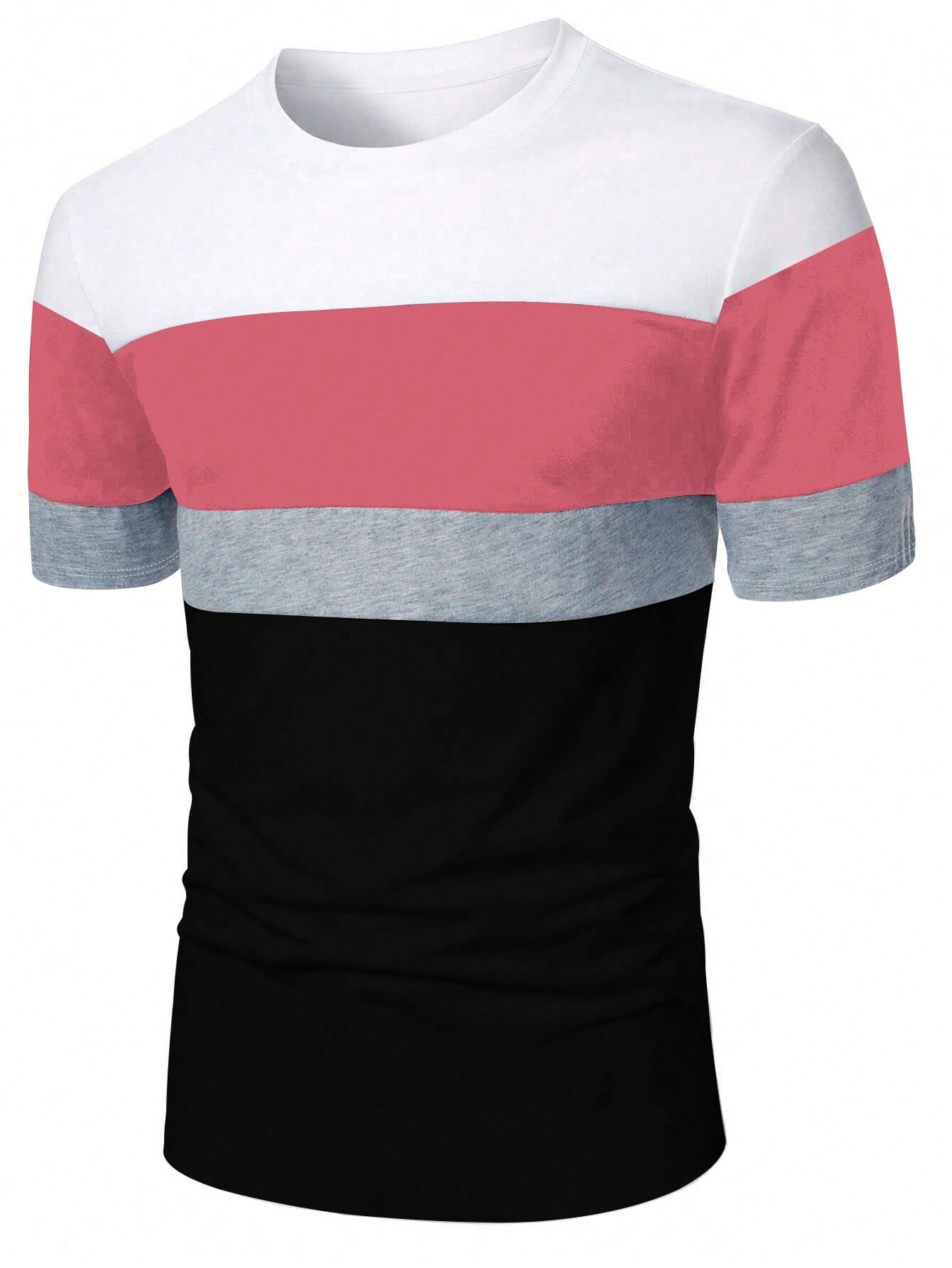 White, pink, gray, black