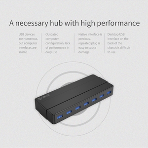 1m kablo ile ORICO H7928-U3 ABS malzeme masaüstü 7 port USB 3.0 HUB (siyah) - Product Image 6