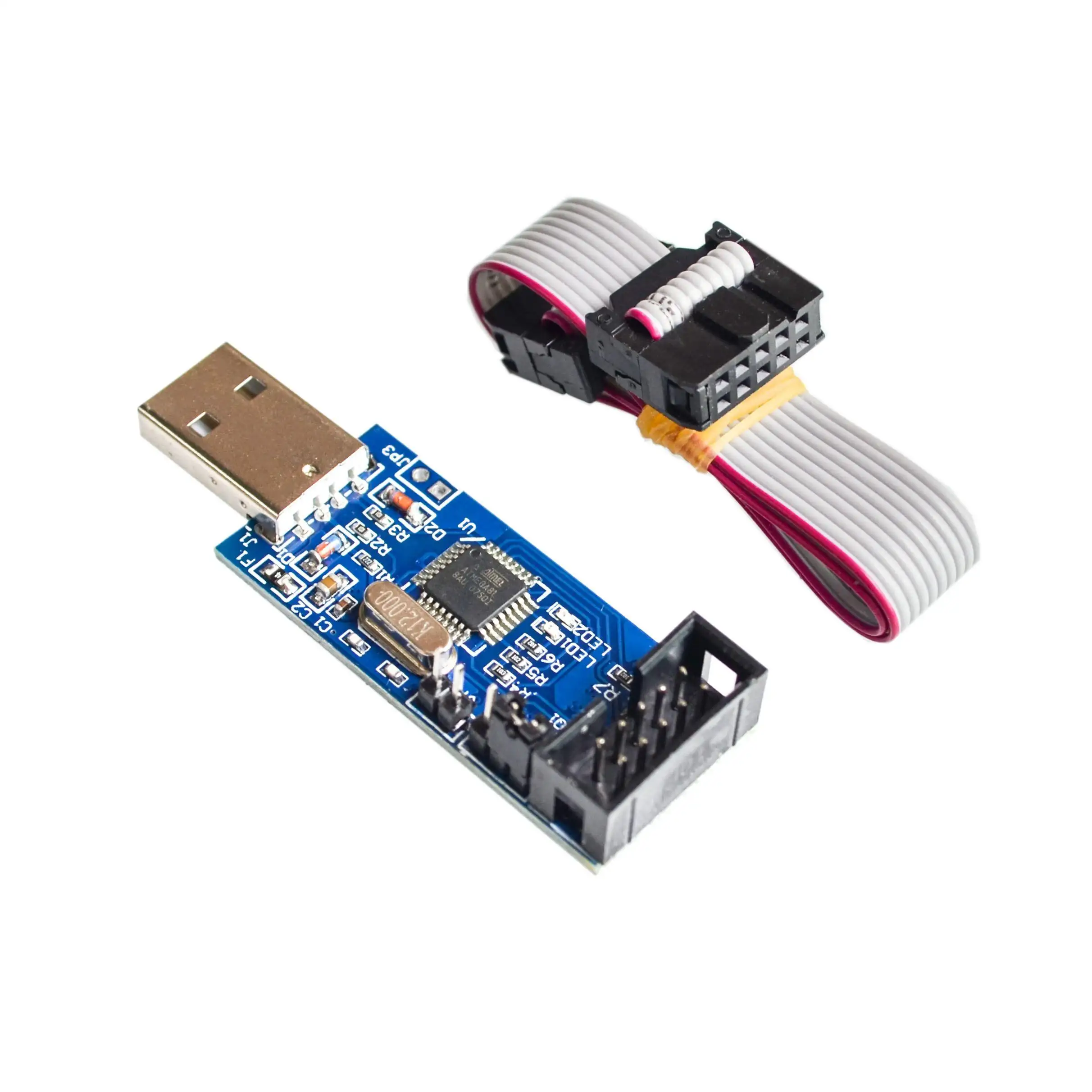 USBASP USBISP AVR โปรแกรมเมอร์ใหม่ USB ISP USB ASP ATMEGA8 ATMEGA128สนับสนุน Win7 64K