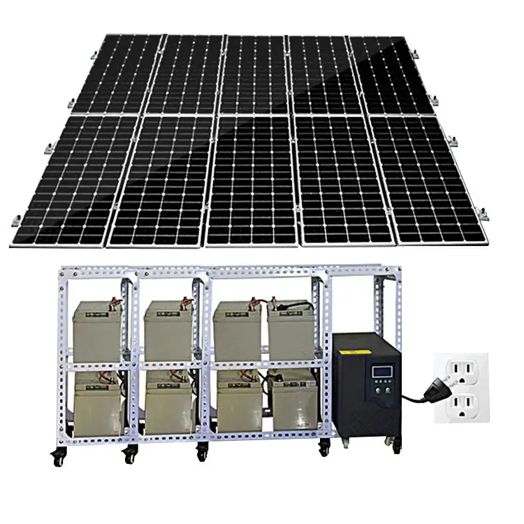 Planta de energía Solar fotovoltaica para el hogar, paneles solares de 5Kw, 10000 vatios, 5000W