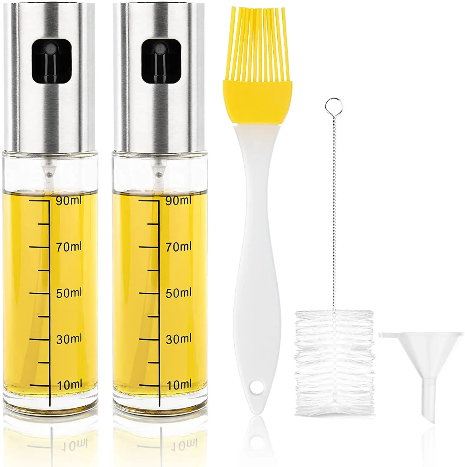 Botella de spray de cocina genérica, pulverizador de aceite reutilizable, pulverizador de vidrio para cocina, pulverizador de aceite de oliva