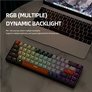 Teclado mecánico T8 RGB, teclas luminosas, teclado para juegos con cable, retroiluminación USB para tableta, ordenador portátil, Gamer, 68 teclas, TYPE-C - Product Image 4