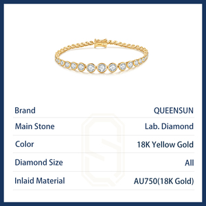 18K vàng IGI 4.2 Carat queensun cổ điển phòng thí nghiệm trồng Kim Cương Vòng đeo tay Gradient thiết kế bong bóng VS de Vòng đeo tay Kim Cương - Product Image 6