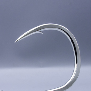 Seacrazy In-<strong>Line</strong> Single 4X Strong Wide Round Bend 1/0~13/0 Forged Eye <strong>Hook</strong> - Product Image 4