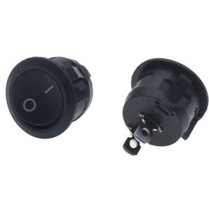 Siyah 20mm yuvarlak güç kontrol anahtarı 6A 1NO1NC kombinasyonu ile 250V açma-kapama Rocker düğmesi anahtarı - Product Image 6