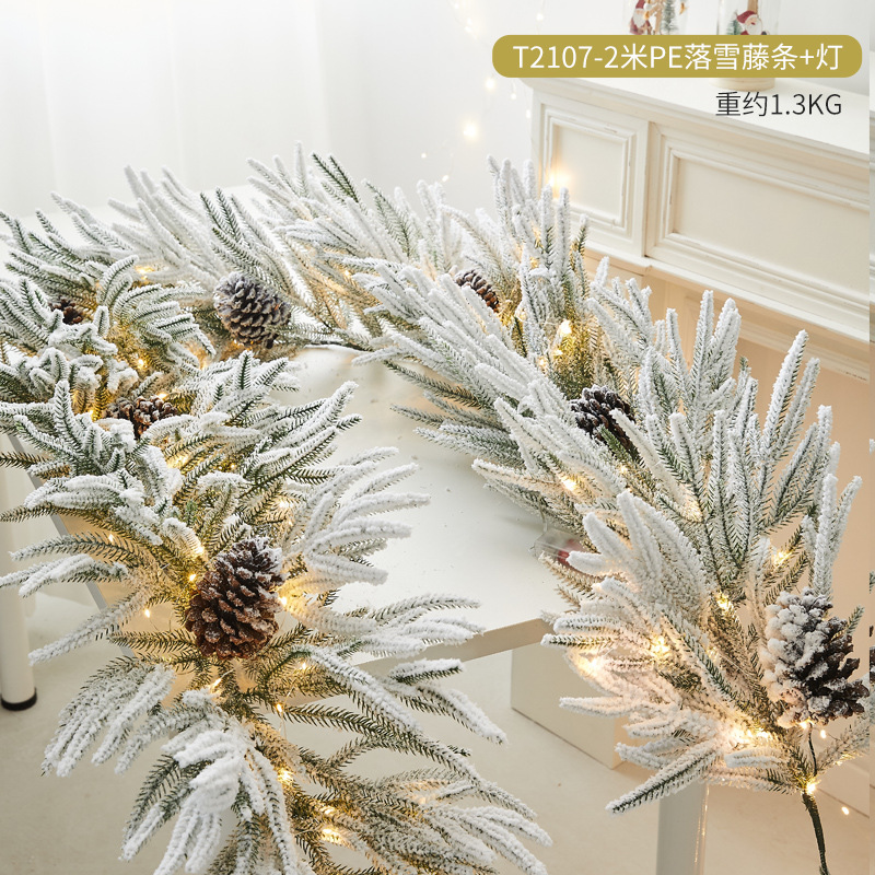 Rotin de neige tombant de pe de 2m + lampe