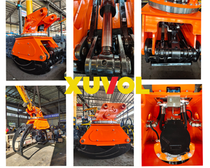 XUVOL Forestry Equipment <strong>Timber</strong> Clamp Wood Grab with 360&deg; Continuous Full Rotation Large Hydraulic Log Grapple Bunching Grapple - Product Image 5