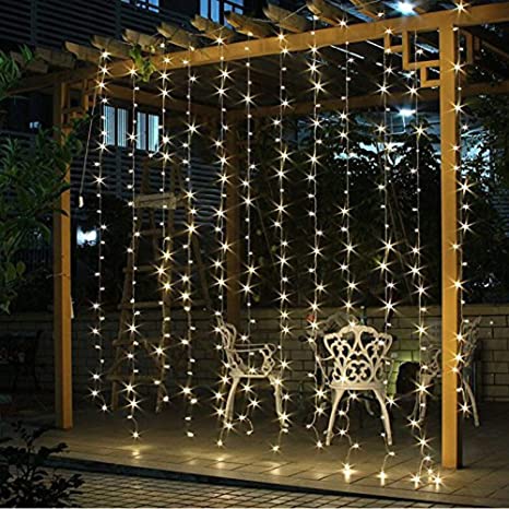 Window Curtain String Lights 300 led Fairy Twinkle Lights for Room Wedding Party Backdrop Outdoor Indoor Decoration