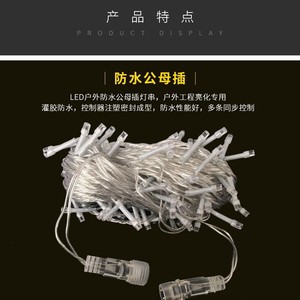 10m erkek kadın fiş konnektörü LED ışık dize fener festivali işık su geçirmez ağaç yanıp sönen ışık 50m yıldızlı gökyüzü noel - Product Image 2