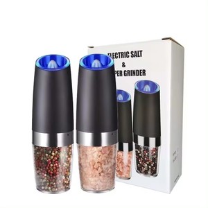 2 adet mills set ABS taşınabilir yerçekimi tuz ve biber değirmenleri ile LED ışık otomatik karabiber değirmeni seti - Product Image 1