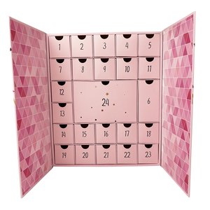 Özel Logo Advent takvim kutusu noel kozmetik geri sayım hediye kutusu 24 çekmeceler makyaj Advent takvim kutusu kostüm 24 gün pembe - Product Image 2