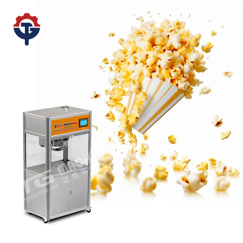 Palomitas de maíz estilo cine único TG 36OV eléctrico comercial automático caramelo palomitas de maíz máquina de palomitas de maíz de cine