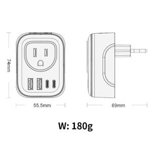 Universeller EU-US-Wechselstromstecker-Reise adapter Deutsch-US-Reise konvertierungs stecker 2 Typ-C-Ausgang Multi-Port-Konvertierungs buchsen - Product Image 5