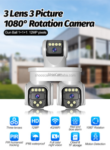 12MP 3屏3镜头Wifi/4g家庭安全摄像头IP66无线安全室外监控摄像头隐藏闭路电视摄像头 - Product Image 5