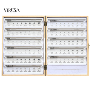 Viresa Kim Cương Đá kích thước biểu đồ hiển thị 5A CZ Kích thước biểu đồ so sánh trong nhiều kích thước và hình dạng - Product Image 1