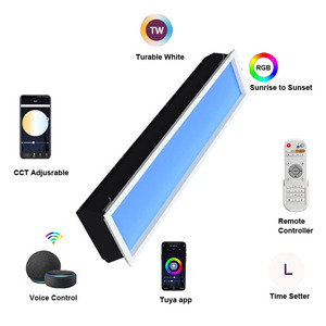 Casa inteligente dormitorio tragaluz artificial LED techo virtual Tuya Alexa sistema incrustado cuadrado azul cielo Luz - Product Image 5
