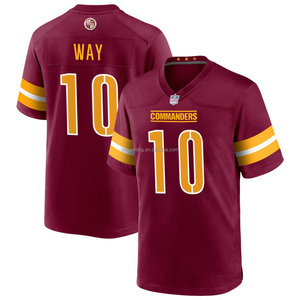 2024新しいメンズワシントンコマンダーズチームユニフォームアメリカンフットボールジャージーステッチロゴ刺Embroideredシャツユースキッズウェア