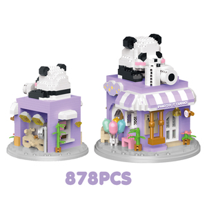 Mô hình động vật lắp ráp bằng khối xây dựng siêu nhỏ, mô hình gấu trúc mini, đồ chơi lắp ráp tự chế cho quán cà phê, bánh ngọt - Product Image 4