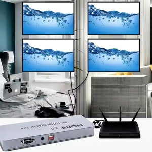 Adaptador de corriente divisor HDMI de alta calidad 1 en 4 con cable de salida completo 1 en 4 3D 1080p 4 puertos 1X4 V2.0 4K divisor HDMI