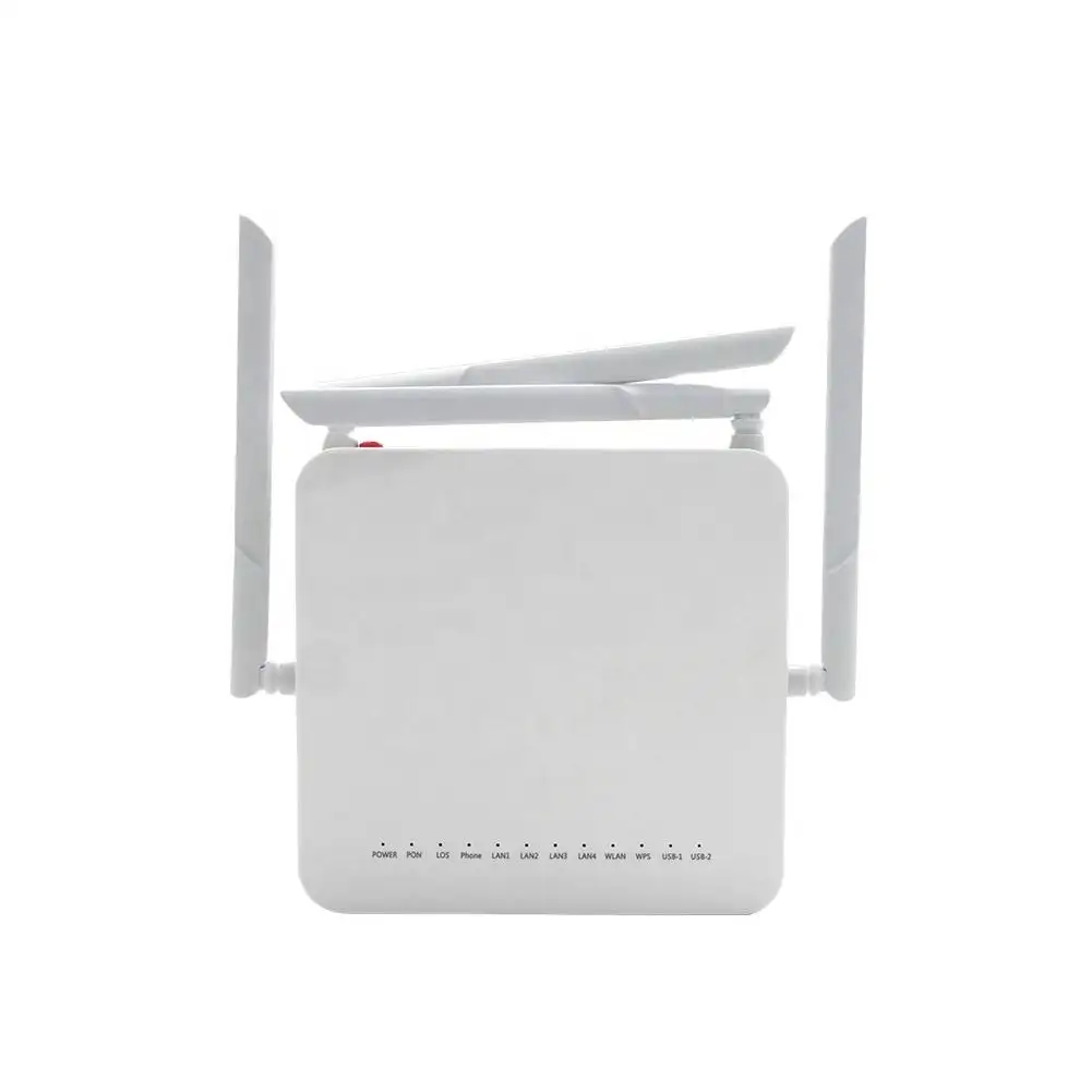 Digunakan stabil logo layanan bahasa Inggris Firmware 4 antena Zte F680 4ge + 2pot + tinggi Dual Band Wifi Gpon Ont Onu F680 ftth