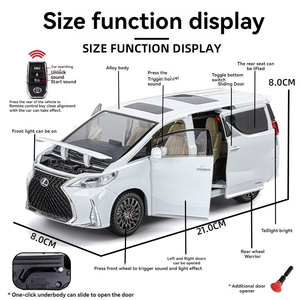 1:24 Lexus LM300 Diecast <strong>Model</strong> Car with Key Sound &amp; Light Pullback Metal Toy Ornament Superhero Car Decorate <strong>Model</strong> - Product Image 2