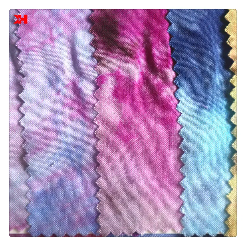 Kahn Filato Challis Rayon Tie-Dye Stampato Tessuto Per Abbigliamento Pantaloni di Produzione