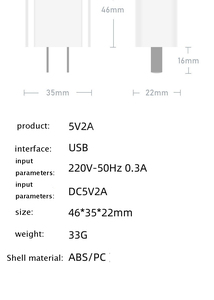 10W 5V2A คู่ PD Type C ที่ชาร์จชาร์จเร็ว QC USB C อะแดปเตอร์เร็วสำหรับมือถือและแปรงสีฟันไฟฟ้าที่ชาร์จแบบปลั๊ก US - Product Image 4