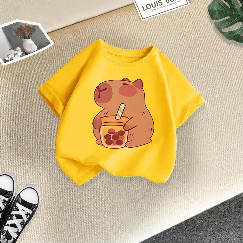Yellow milk tea kaka short sleeve