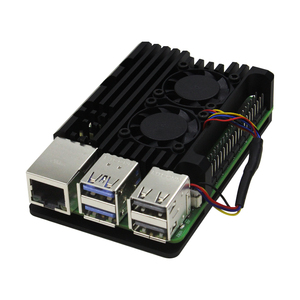 Ahududu Pi 5 çift fan soğutma kabuk ahududu Pi 5 için alüminyum alaşımlı Metal ısı iletimi koruyucu kabuk kutusu - Product Image 2