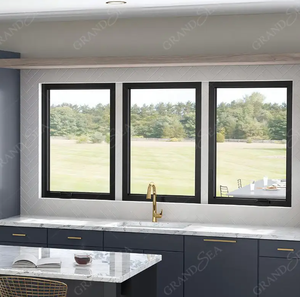 Kunden spezifisches festes Aluminium fenster für Wohn-und gewerbliche Zwecke im Freien Wind dichte Funktion Zeitgenössisches Glas design - Product Image 3