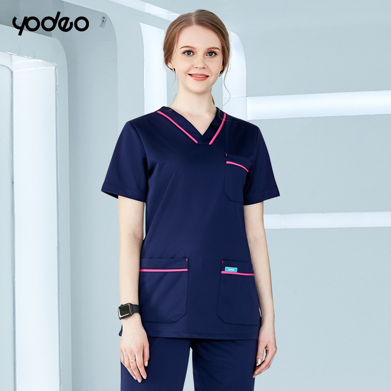 Navy blue short sleeve women's