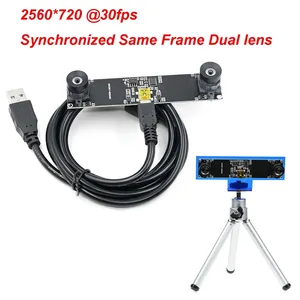 3D Stereo VR Kamera modul Synchron isiert Gleicher Rahmen Dual Lens USB Webcam 2560*720 30fps für Windows Linux Android Raspberry Pi - Product Image 2