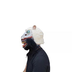 Yüksek kaliteli pamuk yumuşak Goth peluş lateks maske fabrika doğrudan dolması hayvan canavar şekil eğlenceli süs parti maskeleri - Product Image 3