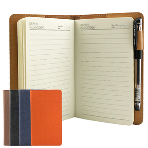 Taccuino moderno logo personalizzato A6 con anello a penna in pelle con copertina rigida per latteria - Product Image 1