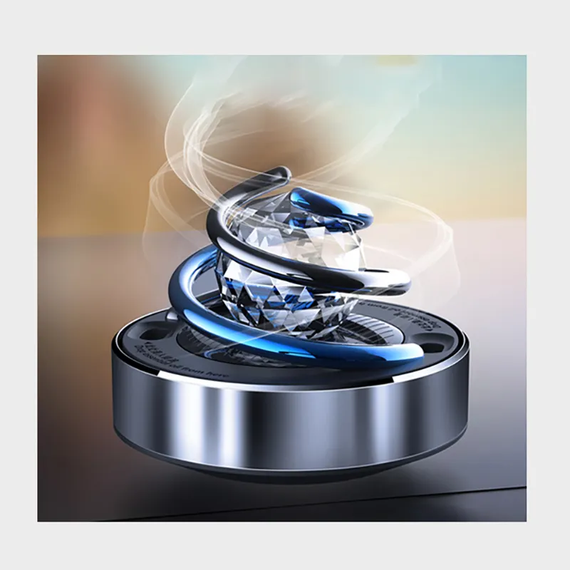Moda Perfume Car Air Freshener Solar Rotação Personalizada Logotipo Inteligente Perfume Air Fragrância