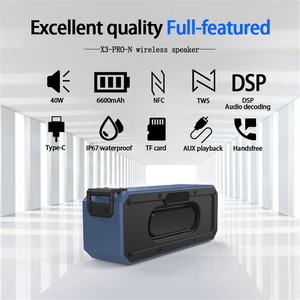 X3Pro蓝牙扬声器40w便携式扬声器，带触摸控制音箱，支持语音助手、NFC、麦克风 - Product Image 3