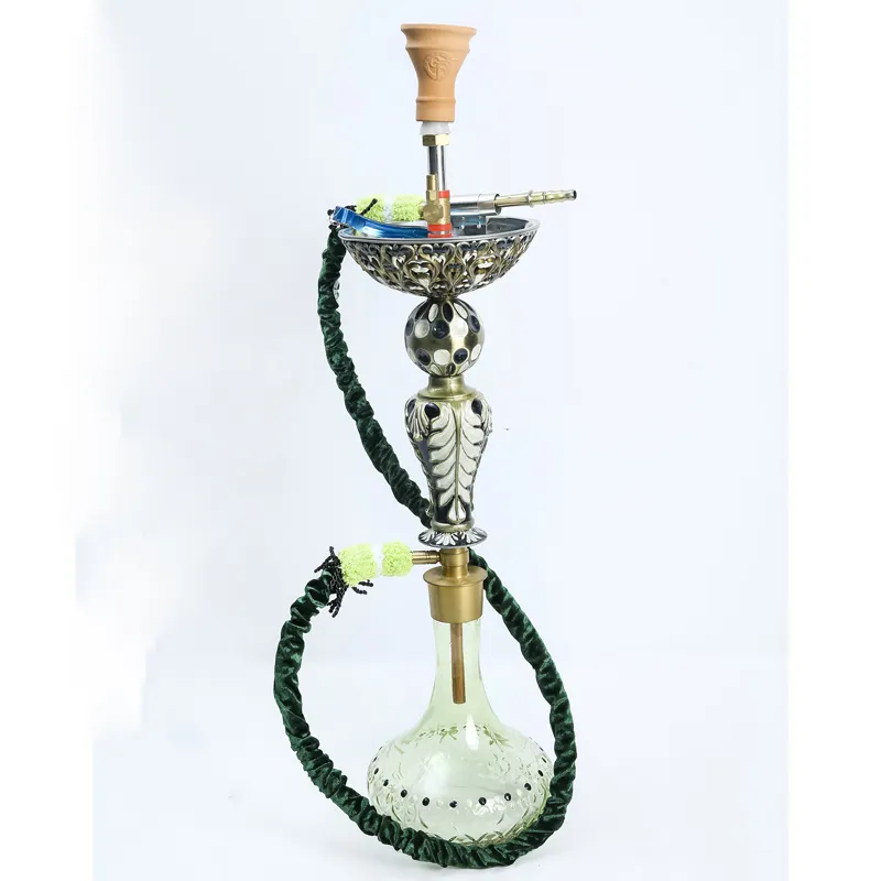 2023 factory new style AL alloy copper set wholesale 82CM head glass bulk hookah