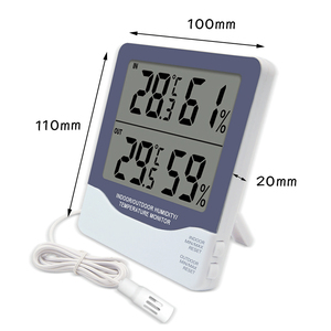 เครื่องวัดอุณหภูมิและความชื้นดิจิตอลในร่มและกลางแจ้ง พร้อมหัววัดแบบเสียบ จอ LCD แสดงผลอุณหภูมิและความชื้น พร้อมฟังก์ชันบันทึกค่าสูงสุด ต่ำสุด และหน่วยความจำ สำหรับใช้ในบ้านและห้องต่างๆ - Product Image 3