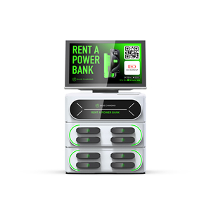 השכרת סוללה pos לשלם תחנת השכרה stackable עם תחנת טעינה ניידת wifi עם מסך 8 חריצי כוח משותף