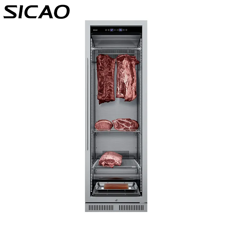 Salami à viande de bœuf âge sec, réfrigérateur avec affichage de la viande au sel congélateur de bœuf vieillissement à sec steak viande à sec ager machine de vieillissement restaurant