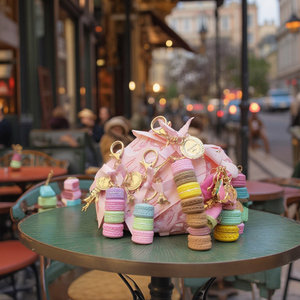 Hot Bán Quyến Rũ Pháp Ladurée Bánh Macaroon Kim Loại Keychain Effiel Tháp Lover Giáng Sinh Keying Quà Tặng Cho Túi Mặt Dây Chuyền Quà Tặng - Product Image 2