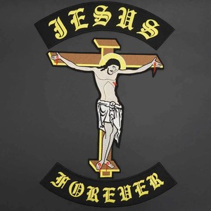 Christian Jesus mãi mãi thêu câu lạc bộ Biker vá thêu sắt trên xe gắn máy vá cho quần áo Bikers vest áo khoác - Product Image 1